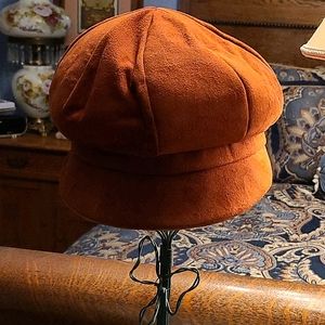 Vintage 1960s Orange Suede Cap